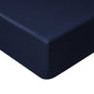 Accessorize 400TC Navy Bamboo Cotton Fitted Sheet 40cm Wall Double