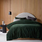 Vintage Design Homewares Cotton Velvet Quilt Cover Set Forest Green Queen