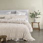 Vintage Design Homewares Haven Natural Washed Cotton Ruched Quilt Cover Set Double