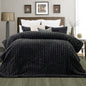 Jane Barrington Arna Charcoal 3 Pcs Channel Faux Bunny Fur Comforter Set King