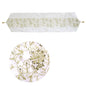 Embroidered Faux Silk Table Runner 33 x 135 cm Fleur White Gold