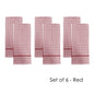 J.Elliot Home Set of 6 Elly Terry Tea Towels Red