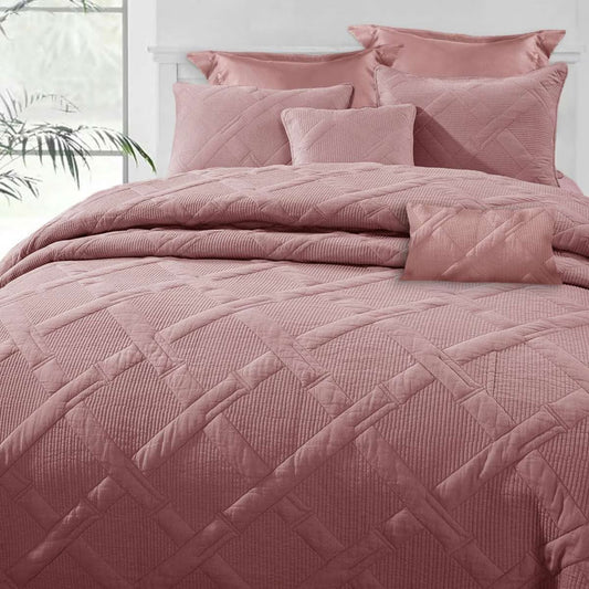 Ramesses Canyou Rose 7- Piece Air Cloud Bamboo Blend Matelasse Comfort Set King