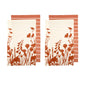 Ladelle Set of 4 Sanctuary Floral Cotton Kitchen Tea Towels 50 x 70 cm Terracotta