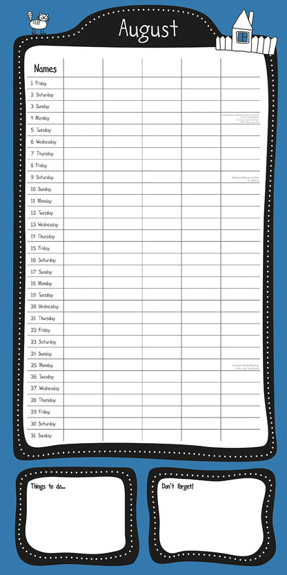 Home Organiser 2025 Square Wall Calendar 16 Months Premium New Year Planner Gift