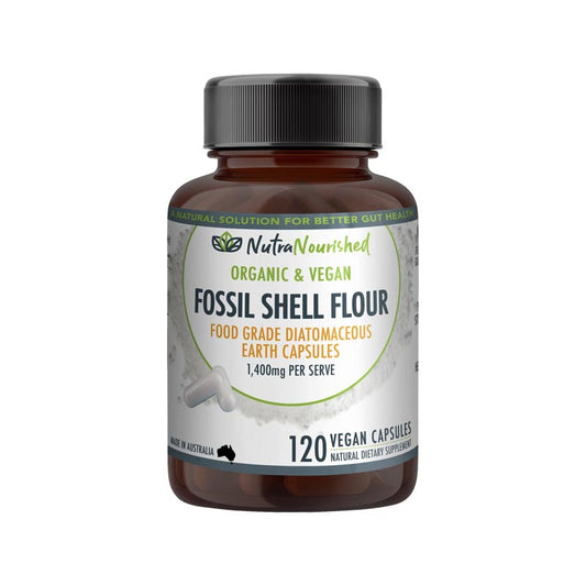 Fossil Shell Flour Capsules (vegan)- Food Grade Diatomaceous Earth 120 caps