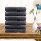 6 piece ultra light cotton hand towels in charcoal