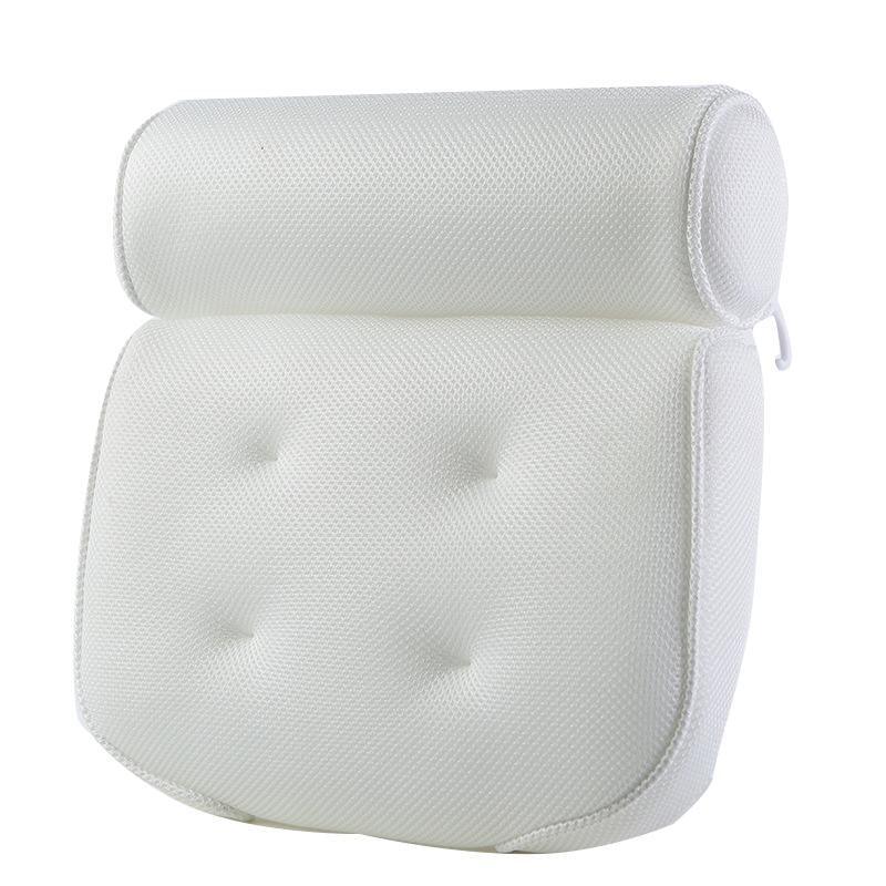 Home 3D Mesh Bath Pillow Back Neck Support Bathtub Spa Hot Tub Suction Cups New