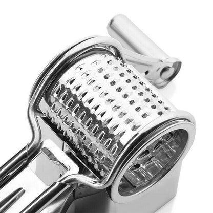 Rotary Cheese Grater Stainless Steel 4 Blade Set Kitchen Slicer