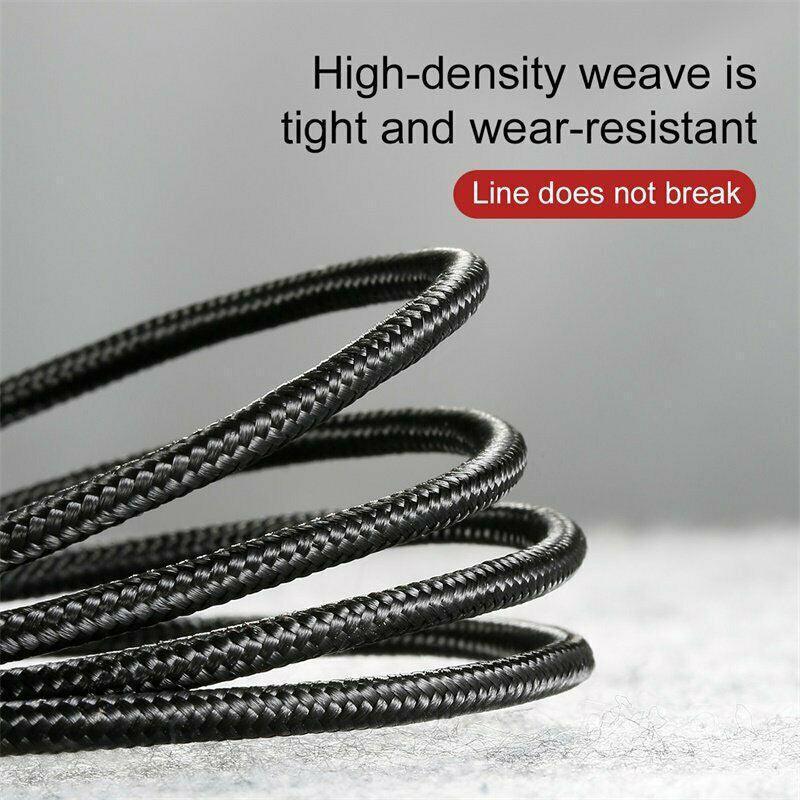 Red+Black Baseus USB to Type C Charger Cable 3A Fast Charging for Huawei - 0.5M 2PCS