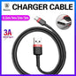 Red+Black Baseus USB to Type C Charger Cable 3A Fast Charging for Huawei - 1M 2PCS