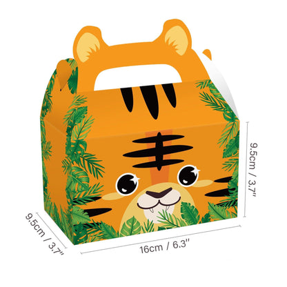 24X Jungle Safari Animal Gift Boxes Bag Favour Present Wrapping Candy Cookie Box