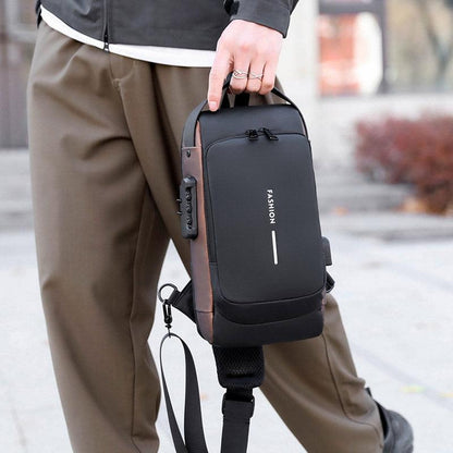 Multi-Function Password Lock Shoulder Bag Anti-Theft Crossbody Sling Bag Travel