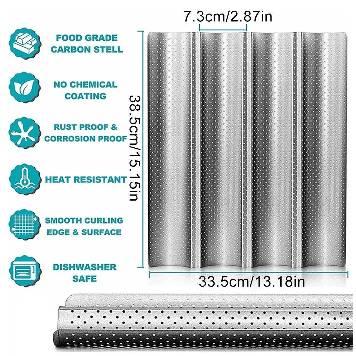 Non-stick French Baguette Pan Bread Baking Mould Loaves Mold Cooking Steel Tray