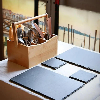 Portable Bamboo Storage Box Fruit Basket Organizer Multi Purpose Storage Basket