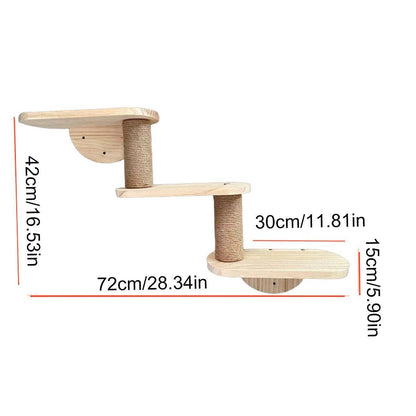 Solid Wood Wall Mounted Cat Climbing Tree Rack Platform Space Capsule Bed Shelf