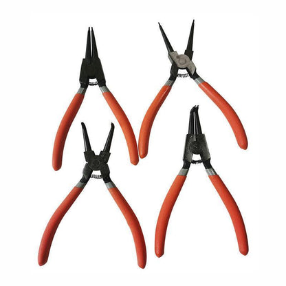 4 Pcs 7inch Circlip Plier Snap Ring Pliers Heavy Duty External Internal With Pouch
