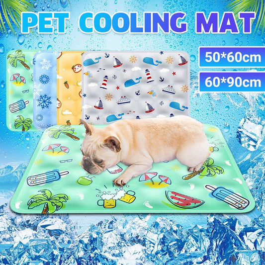 Cooling Ice Mat for Pets Summer Dog and Cat Cooling Pad Comfortable Pet Bed - Blue - 60x90cm