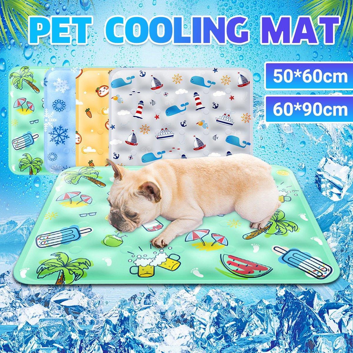 Cooling Ice Mat for Pets Summer Dog and Cat Cooling Pad Comfortable Pet Bed - Green - 60x90cm