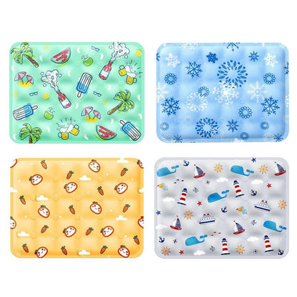 Cooling Ice Mat for Pets Summer Dog and Cat Cooling Pad Comfortable Pet Bed - Yellow - 60x90cm