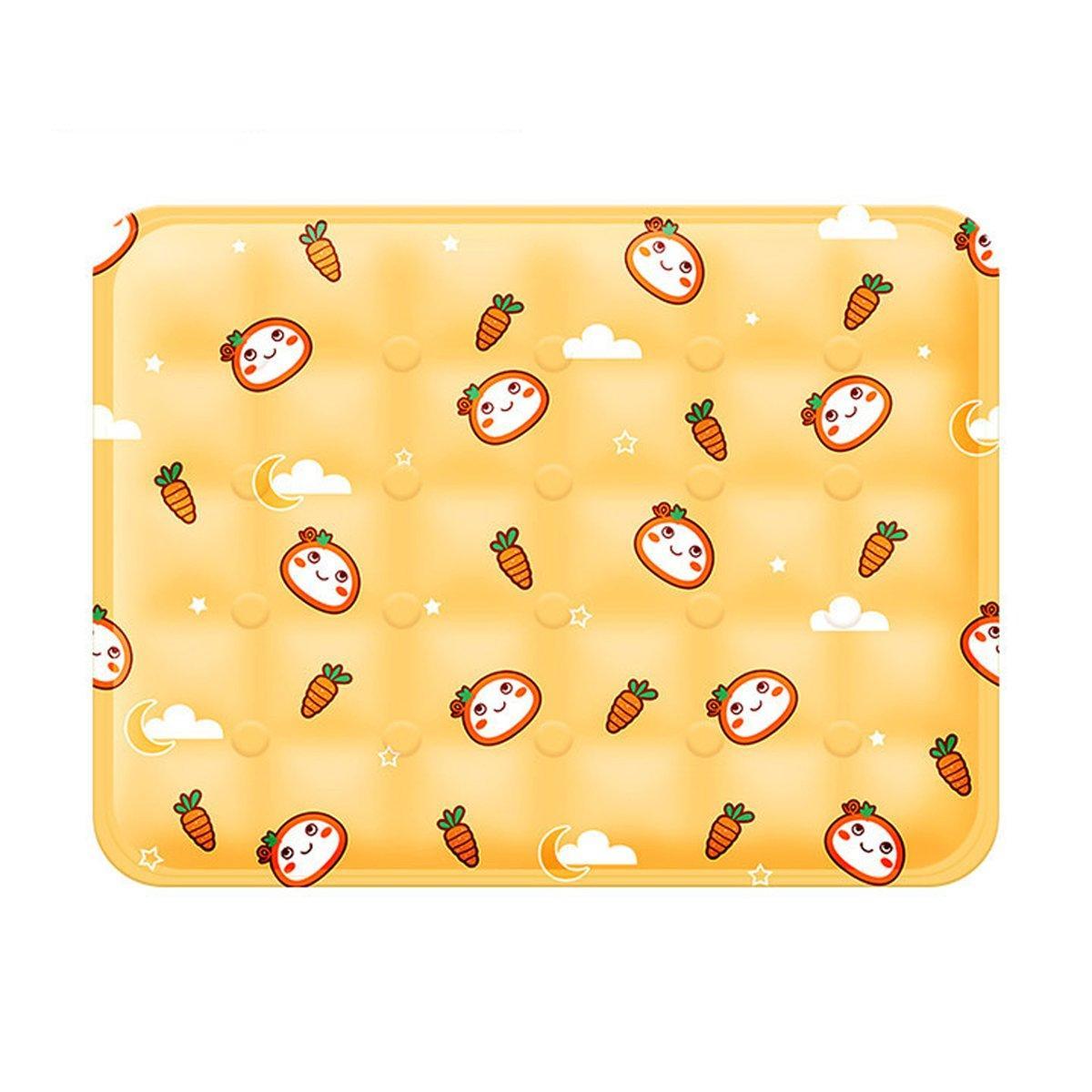 Cooling Ice Mat for Pets Summer Dog and Cat Cooling Pad Comfortable Pet Bed - Yellow - 60x90cm