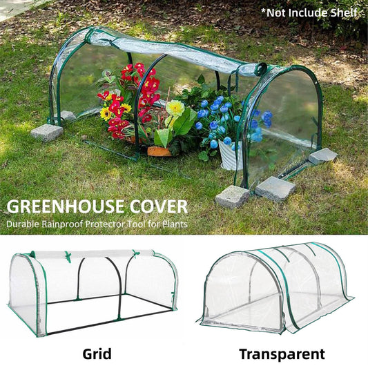 PVC Greenhouse Cover Replacement Plant Tent Garden Shelter No Frame - Grid