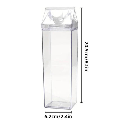 4pcs Large Capacity Square Mug Transparent Plastic Water Juice Drinking Cups