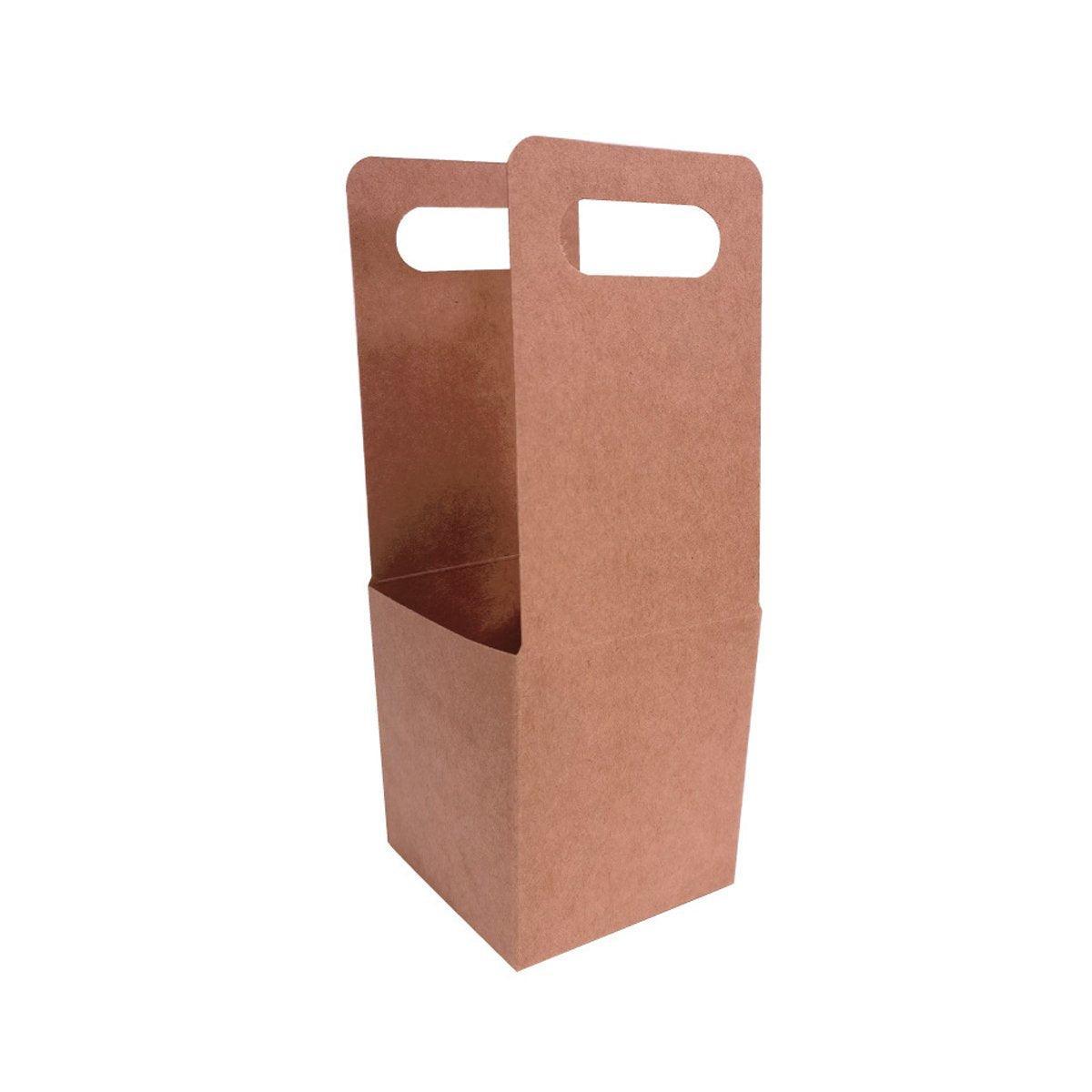 100pcs Kraft Paper Cup Holder Portable Coffee Drink Carrier Reusable Storage - Handheld Single Cup