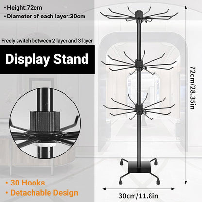 3-Tier Rotating Sock Rack Accessories Hanging Display Stand Organizer for Storage