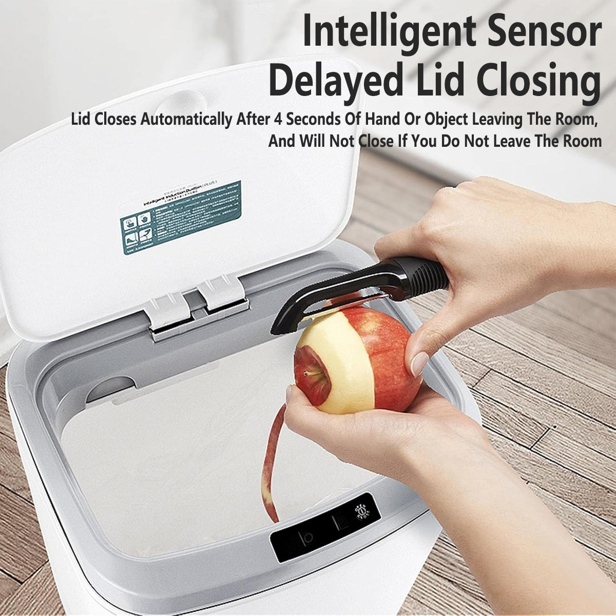 Sensor Trash Bin Touchless 16L White Automatic Motion Kitchen Rubbish Can