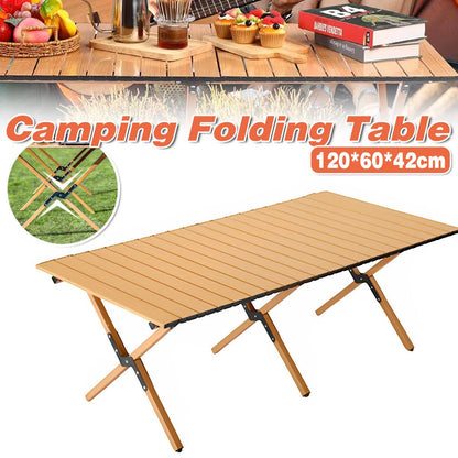 Folding Table Portable Picnic Camping Table Egg Roll Multi Function Outdoor