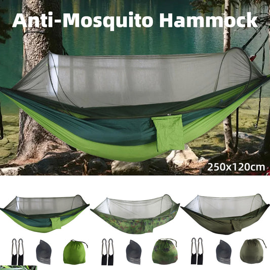 Camping Hammock Tent Set Double Outdoor Hanging Bed With Mosquito Net For Travel - Camouflage
