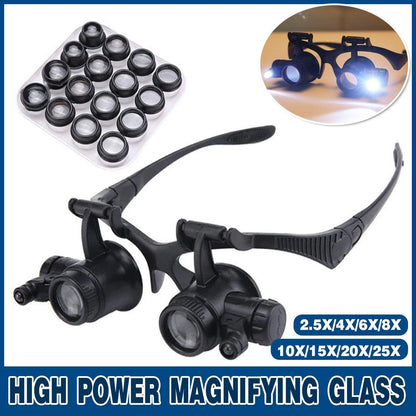 Head Mounted Bifocal Magnifier Jewellery Watch Repair High Magnification Tool