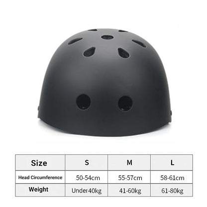 Black Bike Skate Helmet with Adjustable Fit Lightweight Protective Design 3 Sizes - S