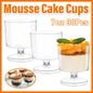 30pcs Clear Hard Plastic Mousse Cake Cup Pudding Ice Cream Dessert Serving Cups