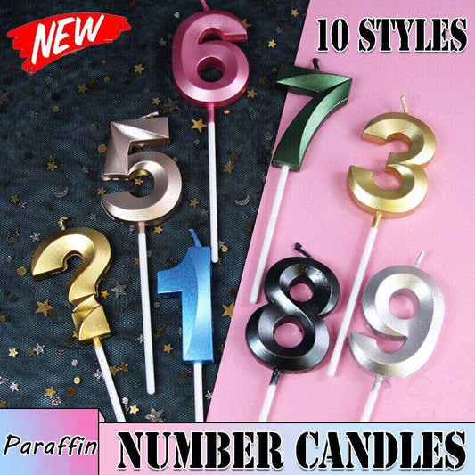 Classic Number Candles Individually Packed With Stand Birthday Make Up Ur Number Rose Gold - Number 4