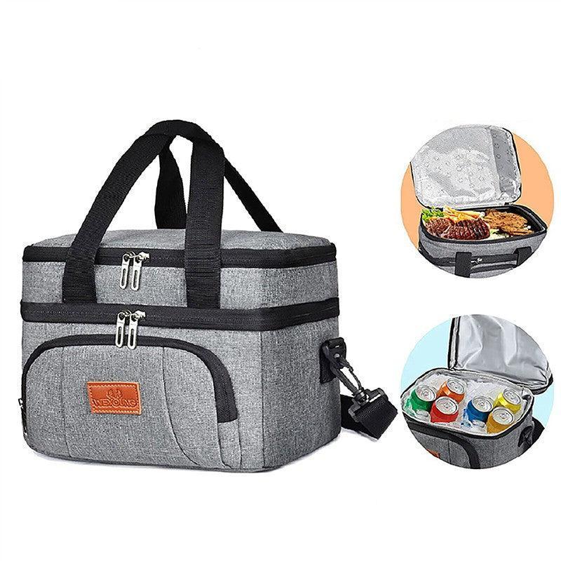 10L Insulated Lunch Bag Waterproof Cooler Bag with Strap for Picnic Work Travel