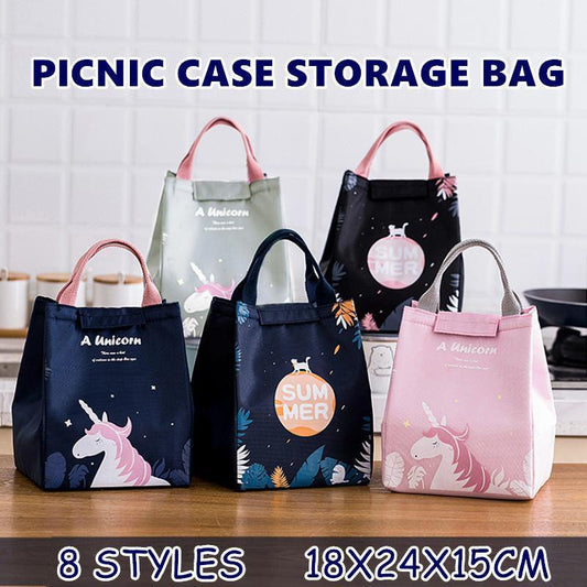 Portable Insulated Thermal Lunch Box Carry Tote Picnic Case Storage Bag 18x24x15cm - E06 (18x24x15cm)