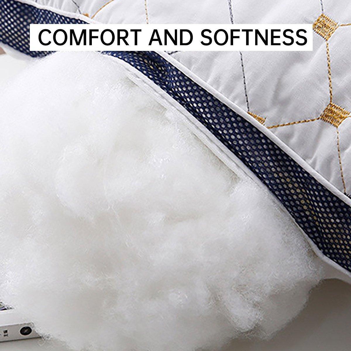 1/2PCS Hotel Style Polyester Fibre Pillow Washable High Rebound Support - 600g-2pcs