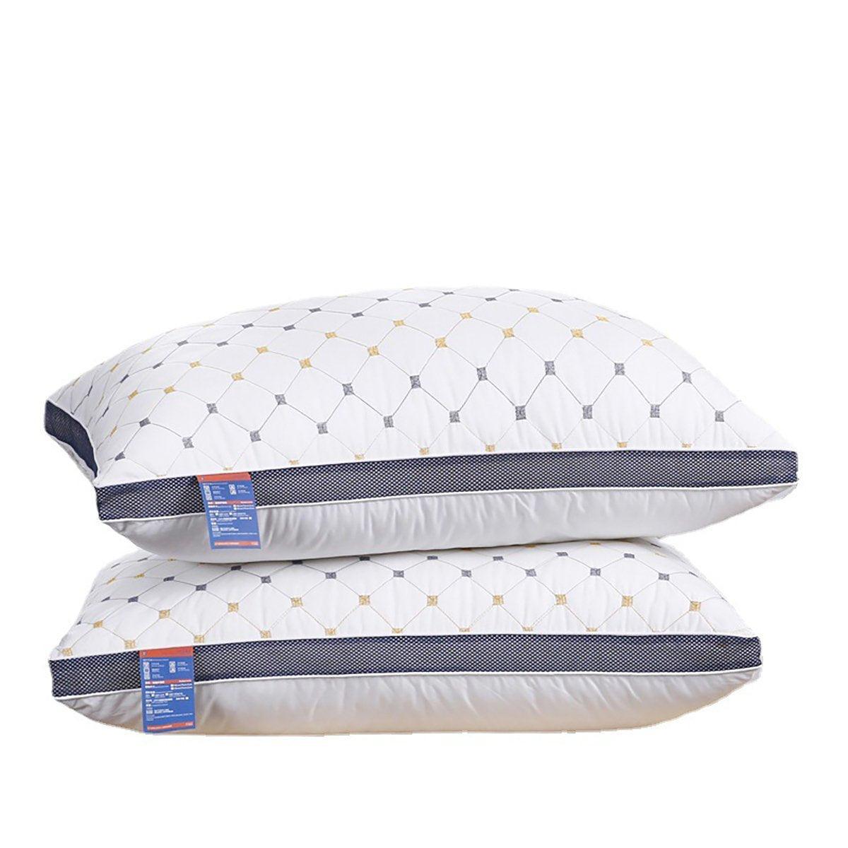 1/2PCS Hotel Style Polyester Fibre Pillow Washable High Rebound Support - 800g-2pcs