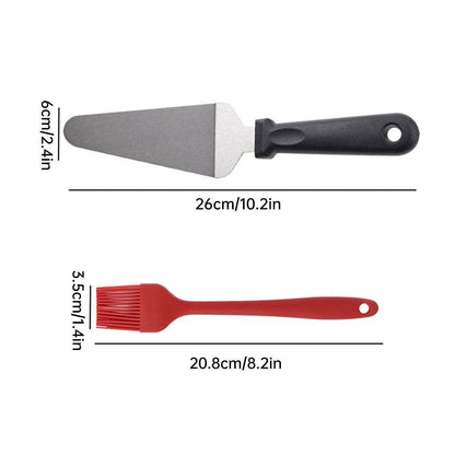 Aluminum Pizza Shovel 12Inch Pizza Transfer Tool with Pizza Cutter and Wheel Set