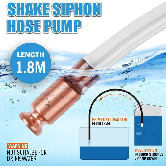 Syphon Jiggler Hose Pump Copper Attachment Self Priming 18Mm 1.8M Petrol Liquid