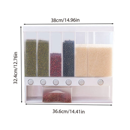 Wall-mounted Automatic Rice Dispenser Sealed Grain Plastic Storage Tank Grain