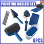 8Pcs/Set Pro Paint Roller Brush Handle Flocked Edger Wall Painting Hand Tool