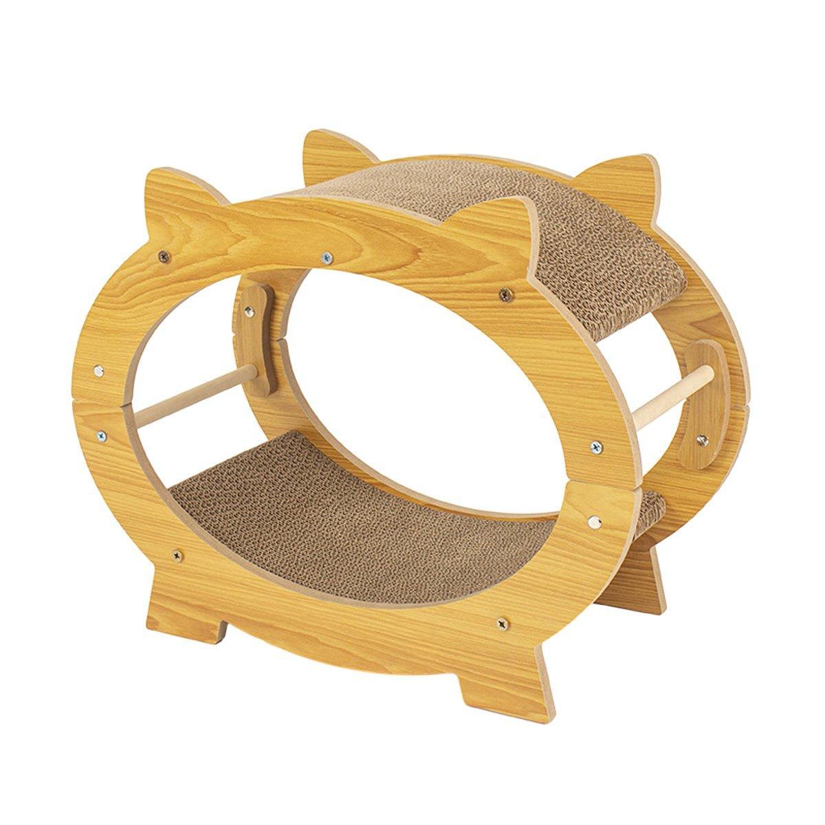 Durable Cat Scratcher Lounge Corrugated Scratching Wood Board - Square