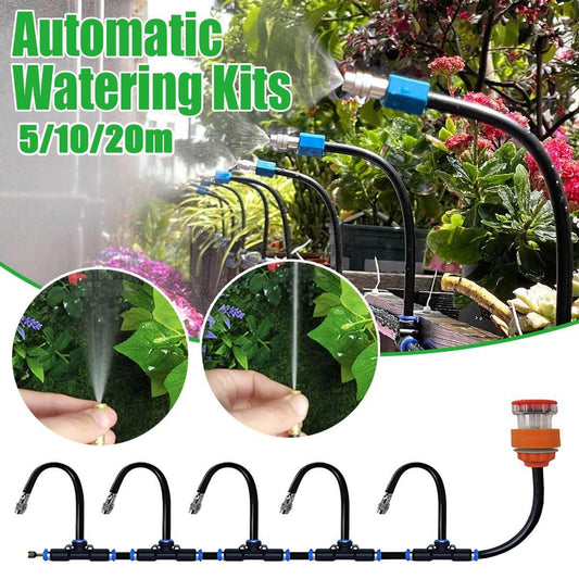 5M 10M 20M Garden Watering System Adjustable Spray Irrigation Hose Sprinkler - 10m