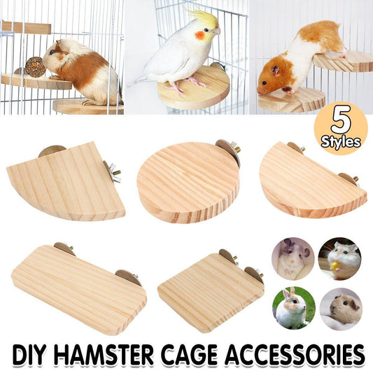 Hamster Parrot Play Stand Jump Platform Squirrel Cage Accessories Gear Pet Toy - A2101 (10*10*1.2cm)