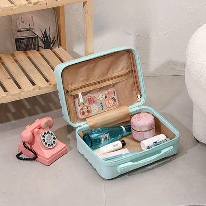 Portable 14 Inch Suitcase Mini Small Travel Storage Hand Gift Box - White