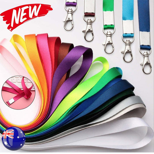 Neck Strap with Clip for ID Badge Name Tag Card Holder Lanyard - Sky Blue