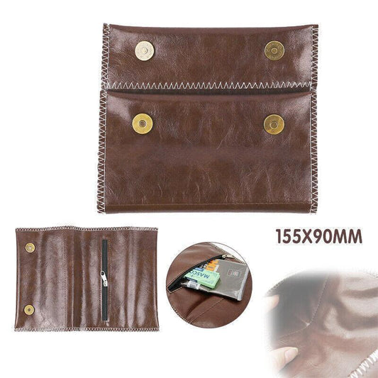 Brown Leather Cigarette Tobacco Pouch Holder Bag Case Paper Great Gift Au Stock